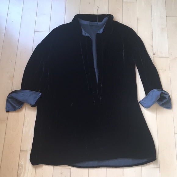 Black velvet CP SHADES  ultra low cut tunic - Picture 2 of 4